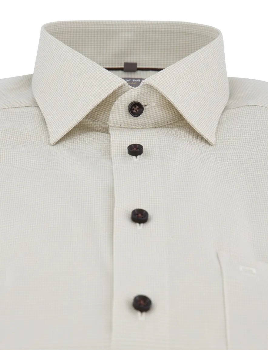 Olymp overhemd beige met borstzak
