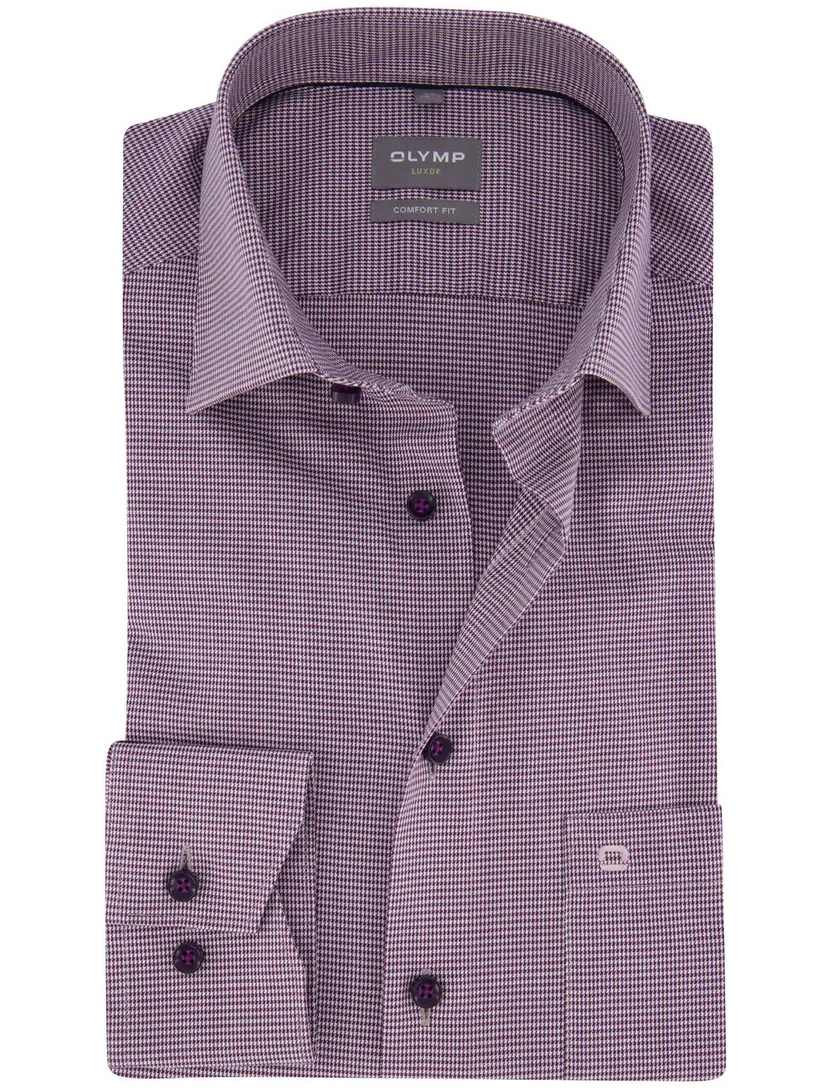 Olymp Shirt dress ml 5 paars geruit