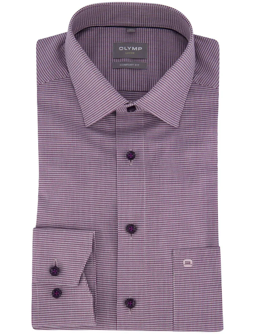 Olymp Shirt dress ml 5 paars geruit
