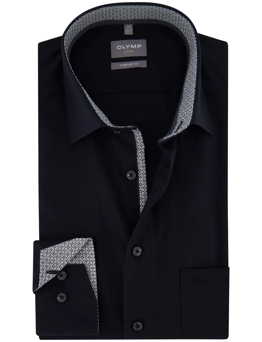 business overhemd zwart Olymp Luxor Comfort Fit
