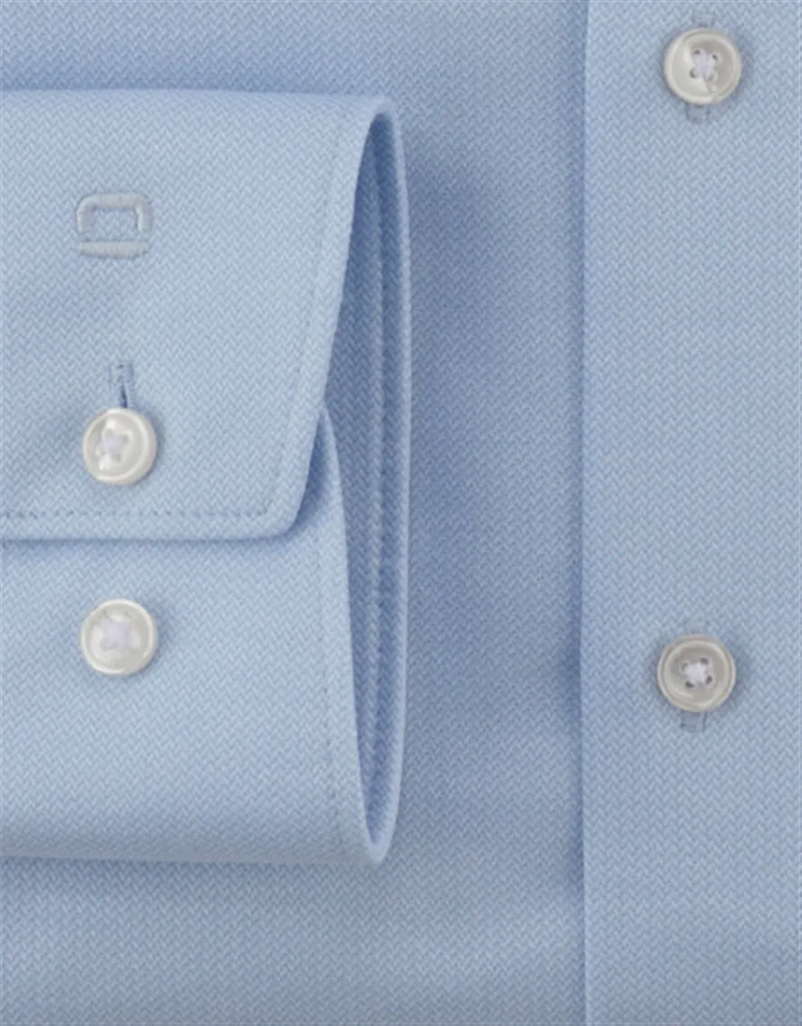 Olymp Luxor 24/7 modern fit business overhemd lichtblauw jersey