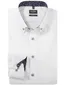 effen wit button down Olymp overhemd met borstzak