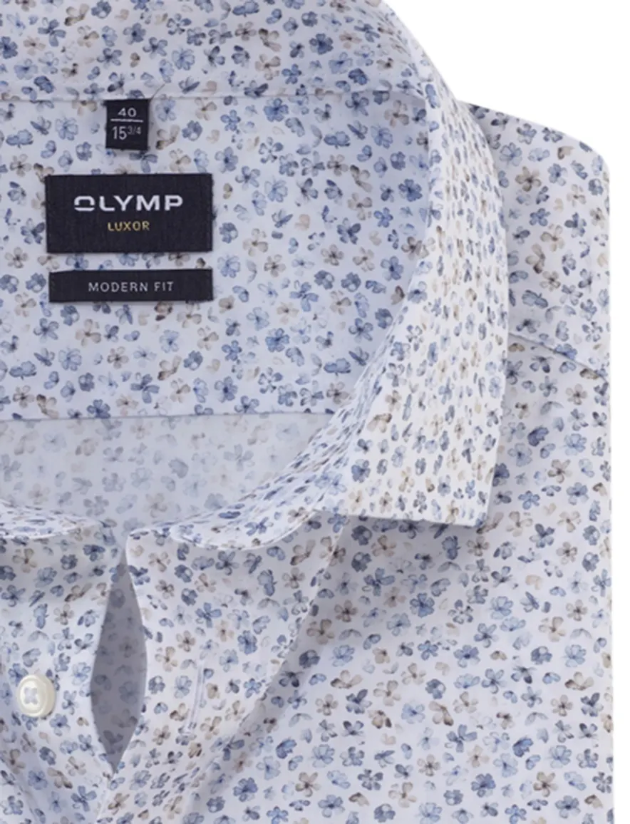 charmant Olymp overhemd lichtblauw geprint Modern Fit