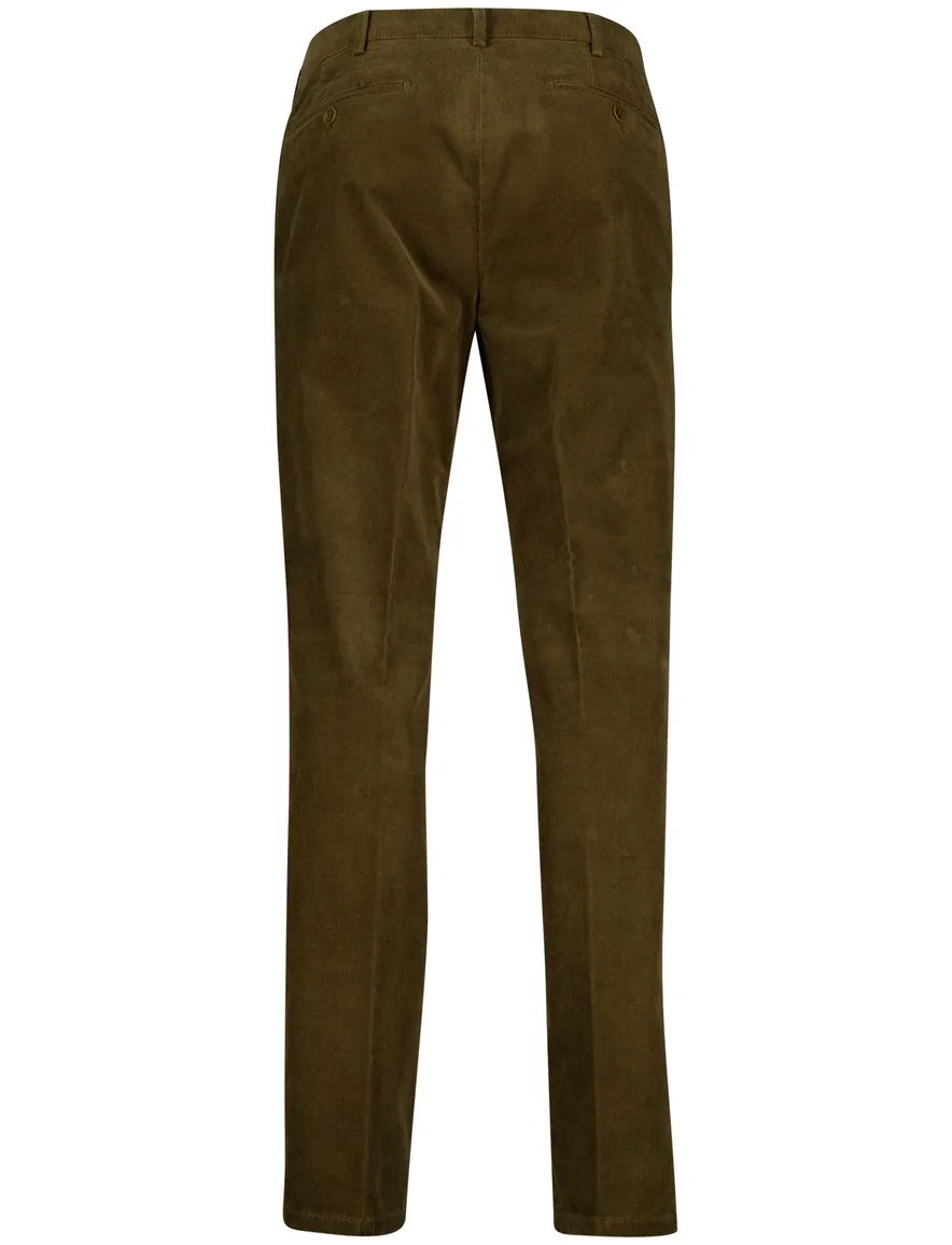 Meyer rio normale fit pantalon groen effen ribstof