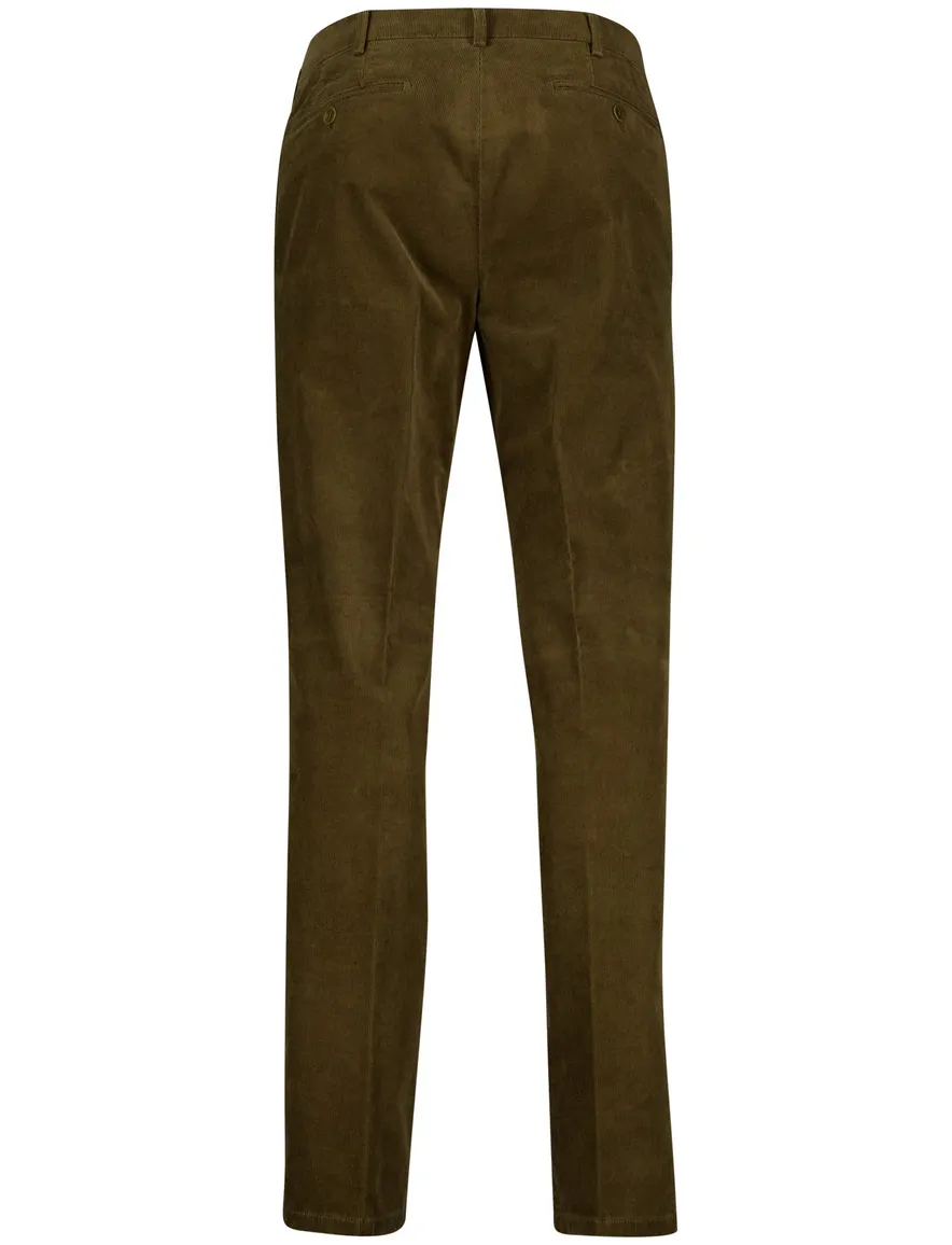Meyer rio normale fit pantalon groen effen ribstof