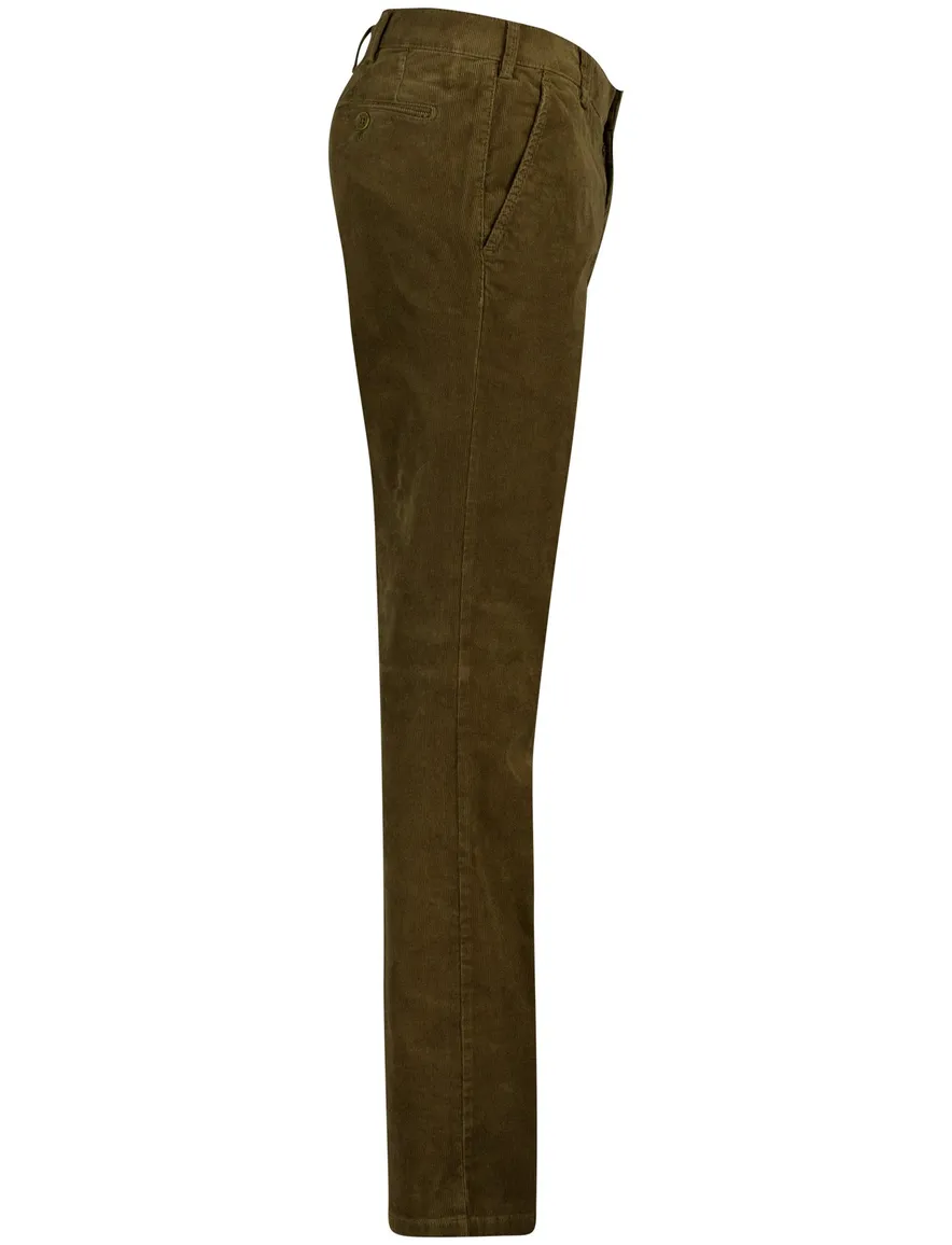 Meyer rio normale fit pantalon groen effen ribstof