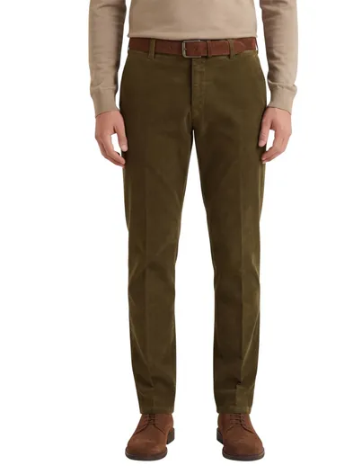 Meyer katoenen Meyer rio normale fit pantalon groen rib