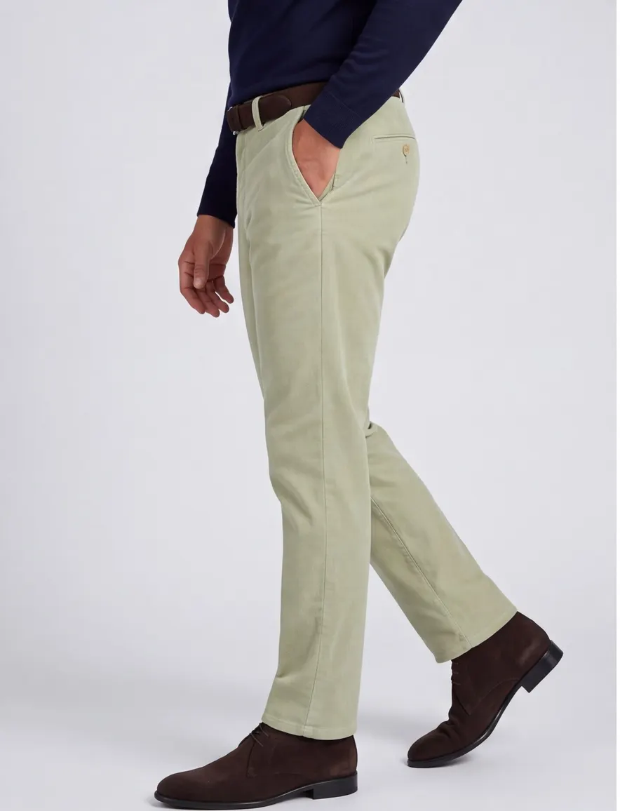 Meyer Pantalon groen corduroy chino