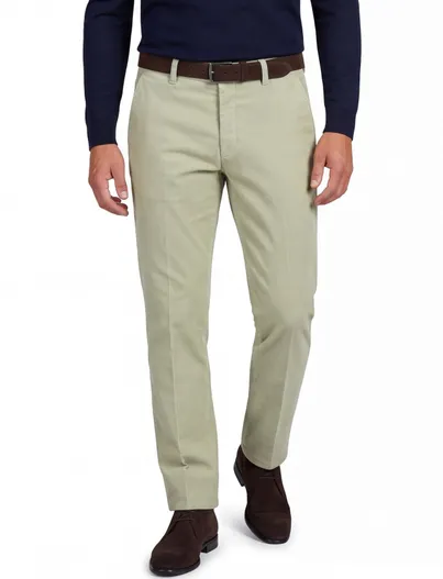 Meyer Meyer Pantalon groen corduroy chino