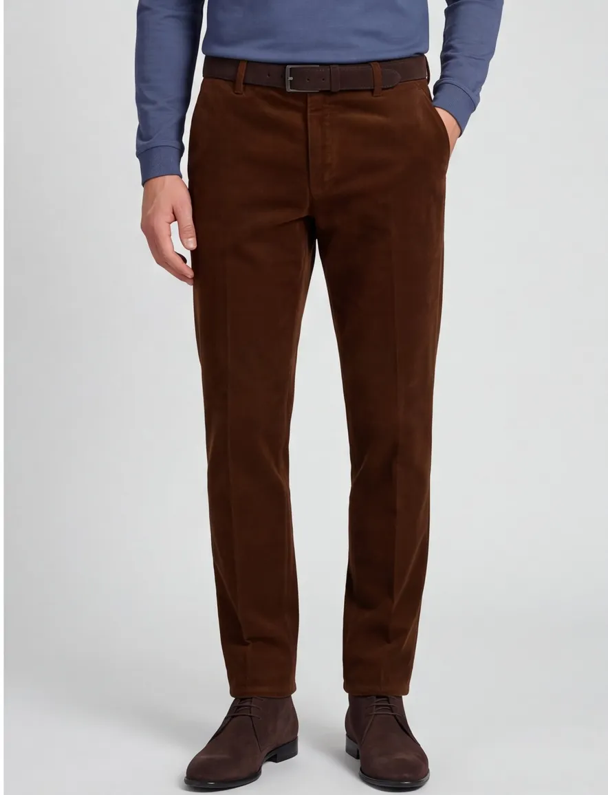 Meyer Pantalon bruin effen