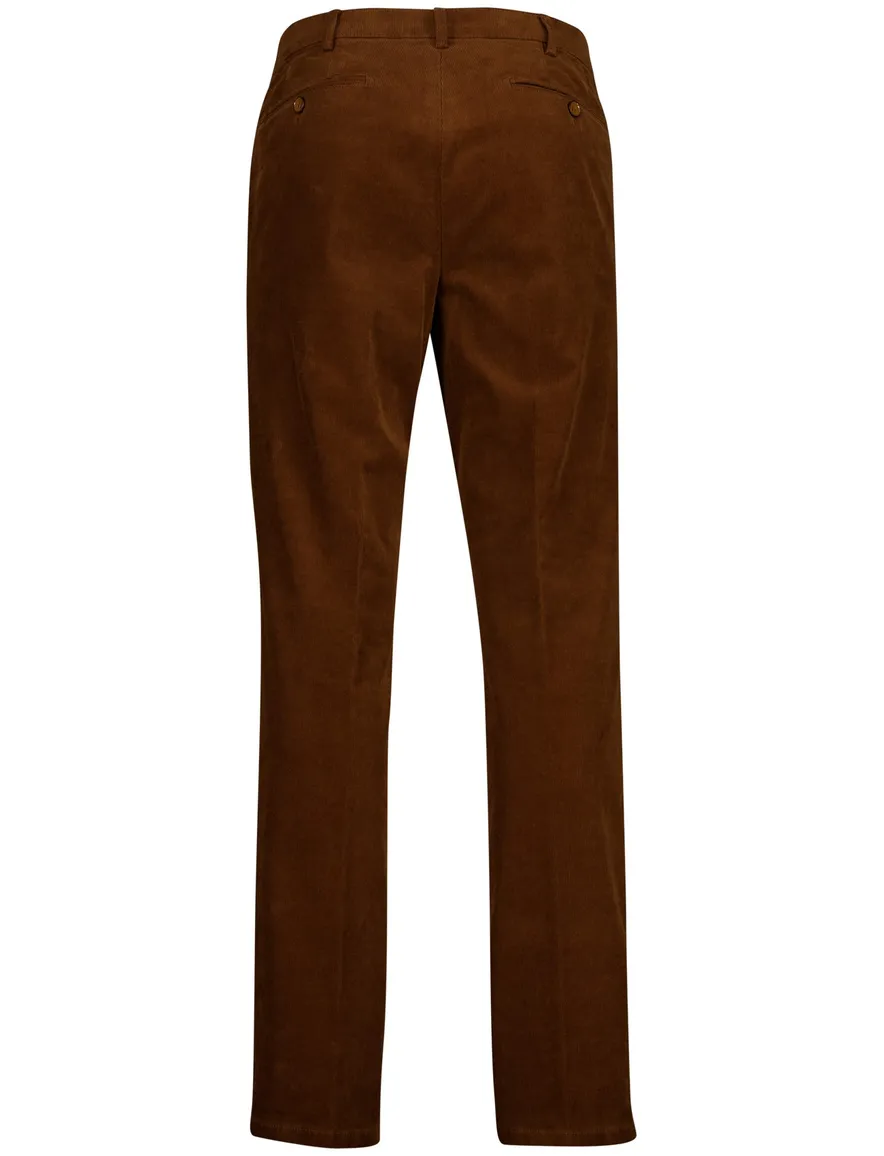 Meyer Pantalon bruin effen rib