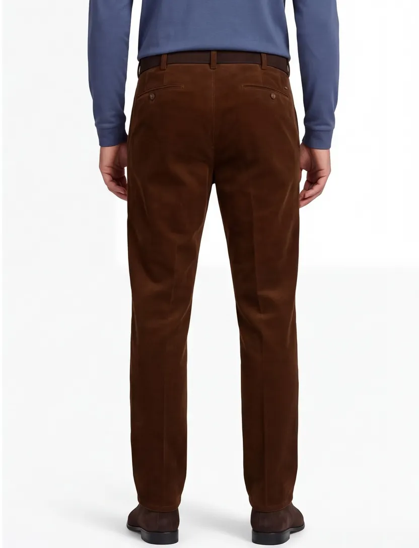 Meyer Pantalon bruin effen corduroy