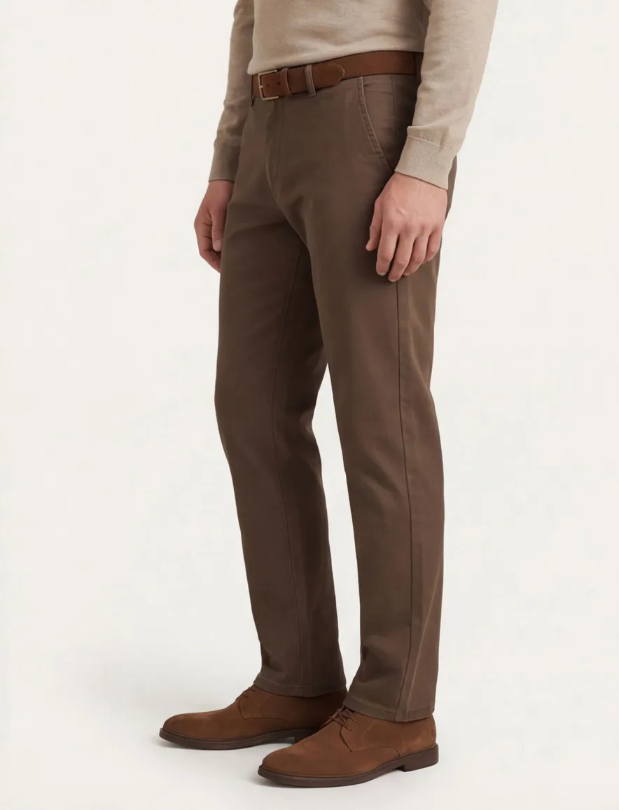 Meyer Pantalon bruin effen RIO chino