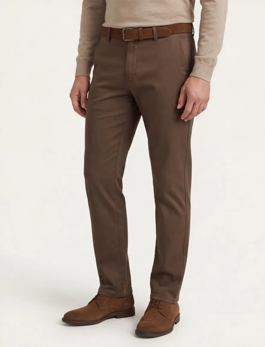 Meyer Pantalon bruin effen RIO chino