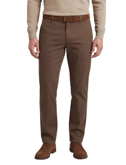 Meyer Meyer Pantalon bruin effen RIO chino