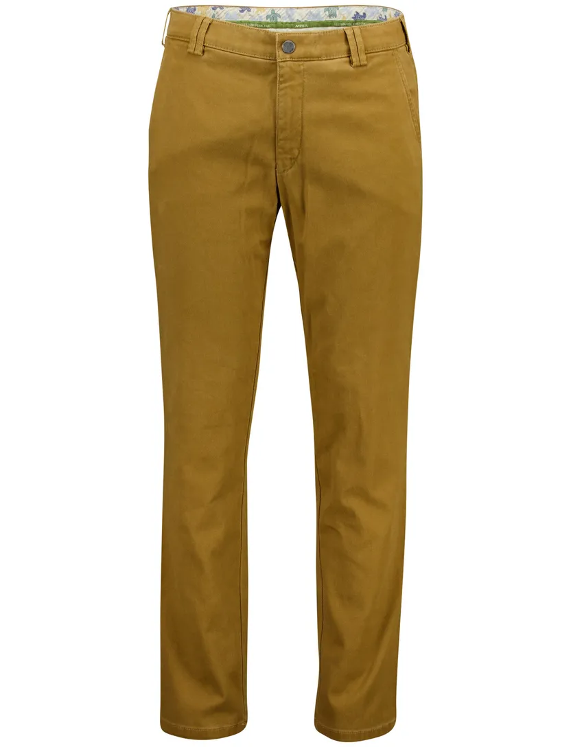 Meyer chino camel effen katoen