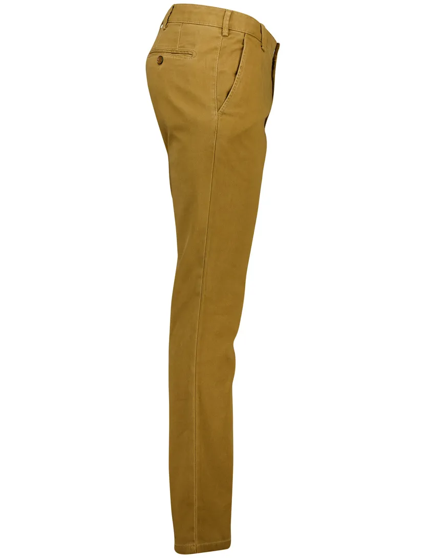 Meyer chino camel effen katoen