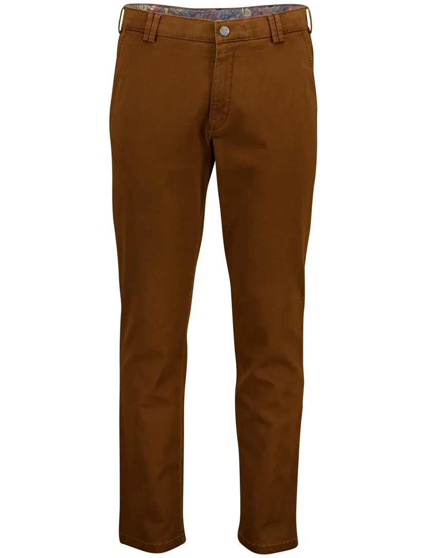Meyer Pantalon bruin effen katoen