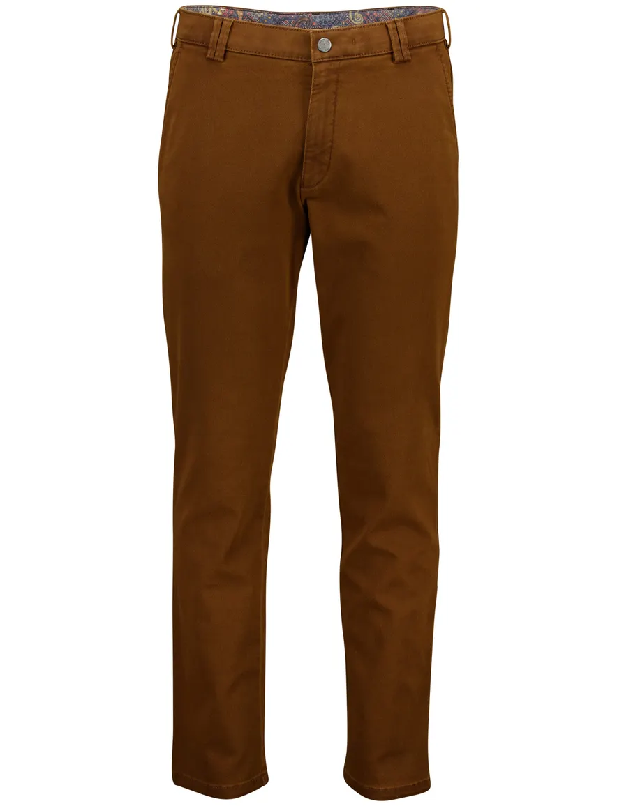 Meyer Pantalon bruin effen katoen