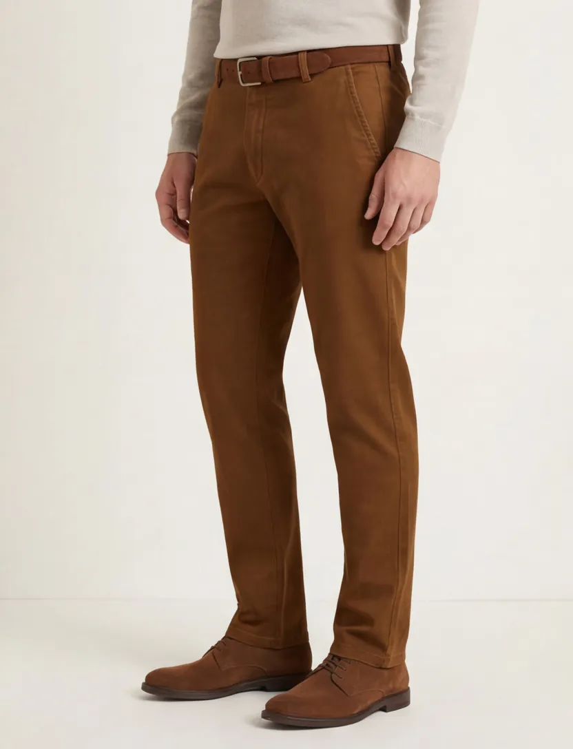 Meyer Pantalon bruin effen katoen
