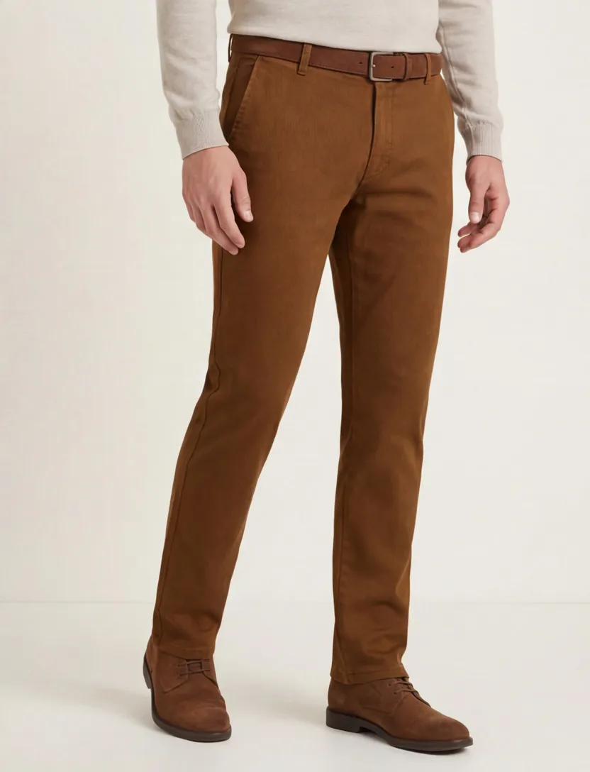 Meyer Pantalon bruin effen katoen