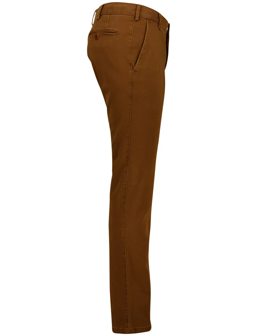 Meyer Pantalon bruin effen katoen