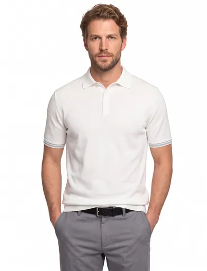 Gentiluomo Gentiluomo poloshirt korte mouw off white effen