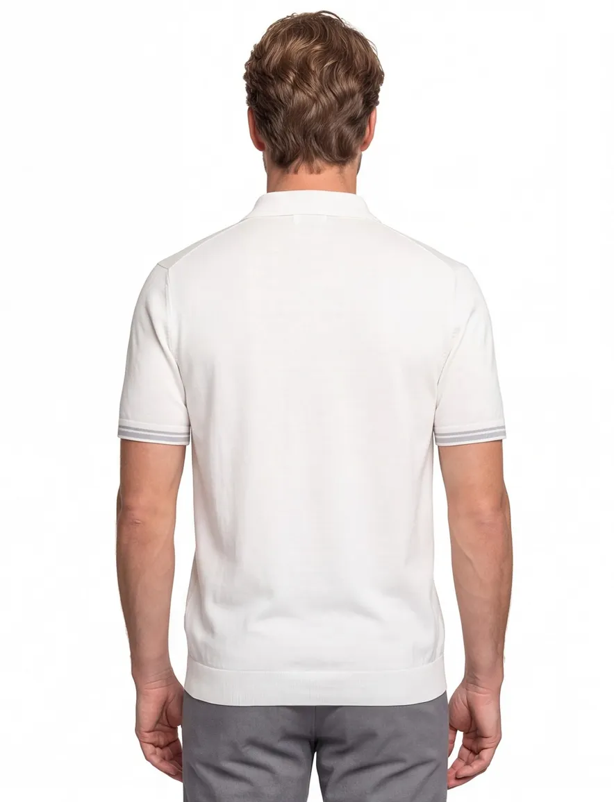 Gentiluomo poloshirt korte mouw off white effen