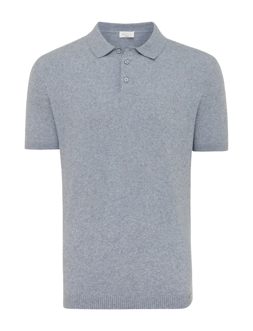 Gentiluomo polo grijs gemeleerd normale fit