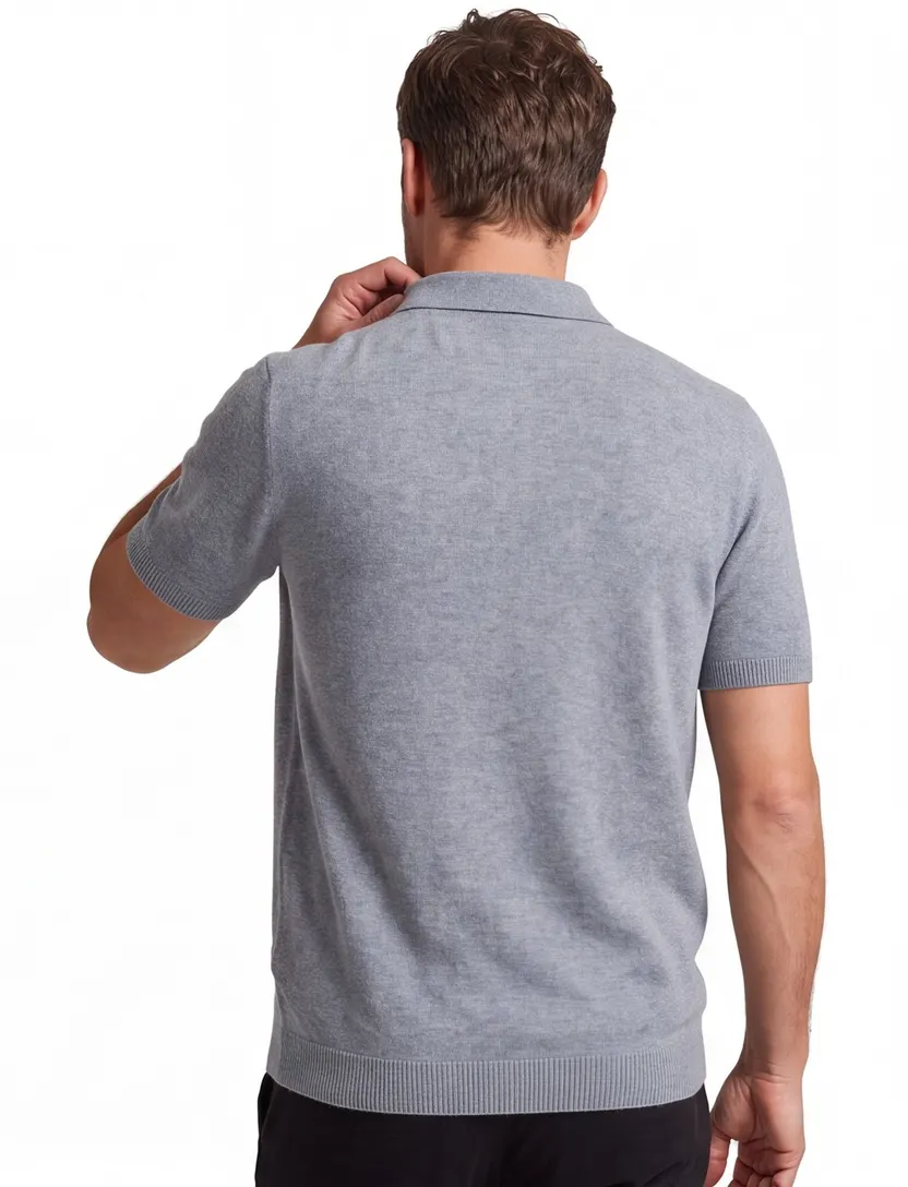 normale fit Gentiluomo polo grijs structuur