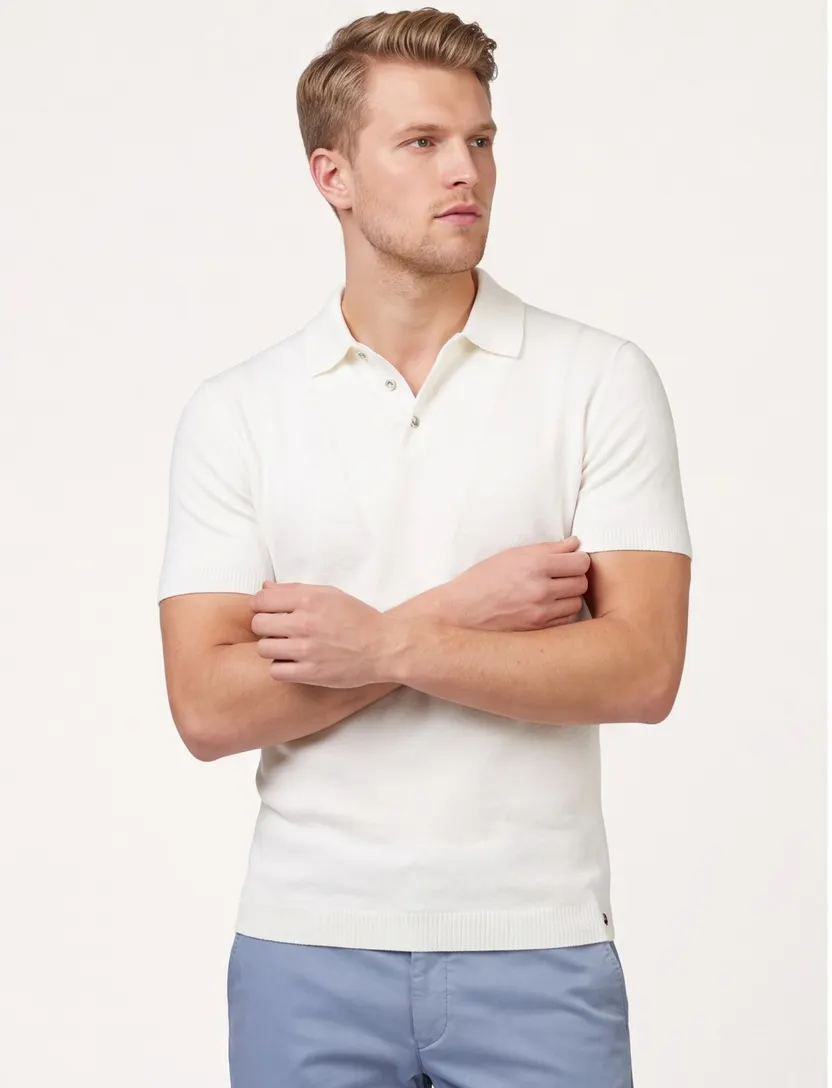 Gentiluomo polo ecru effen