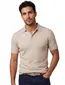 katoenen Gentiluomo poloshirt beige normale fit gemeleerd