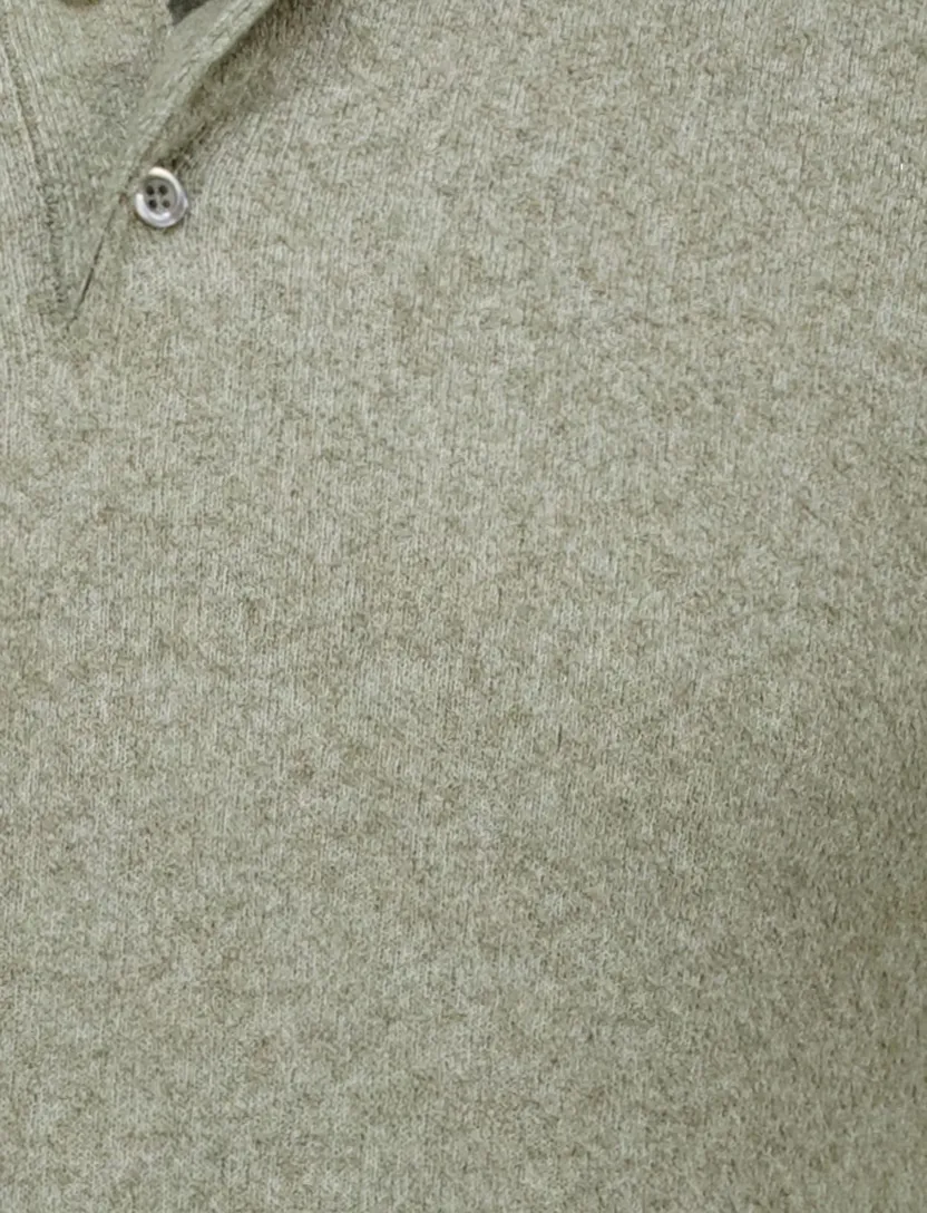 Gentiluomo polo groen gemêleerd korte mouw effen