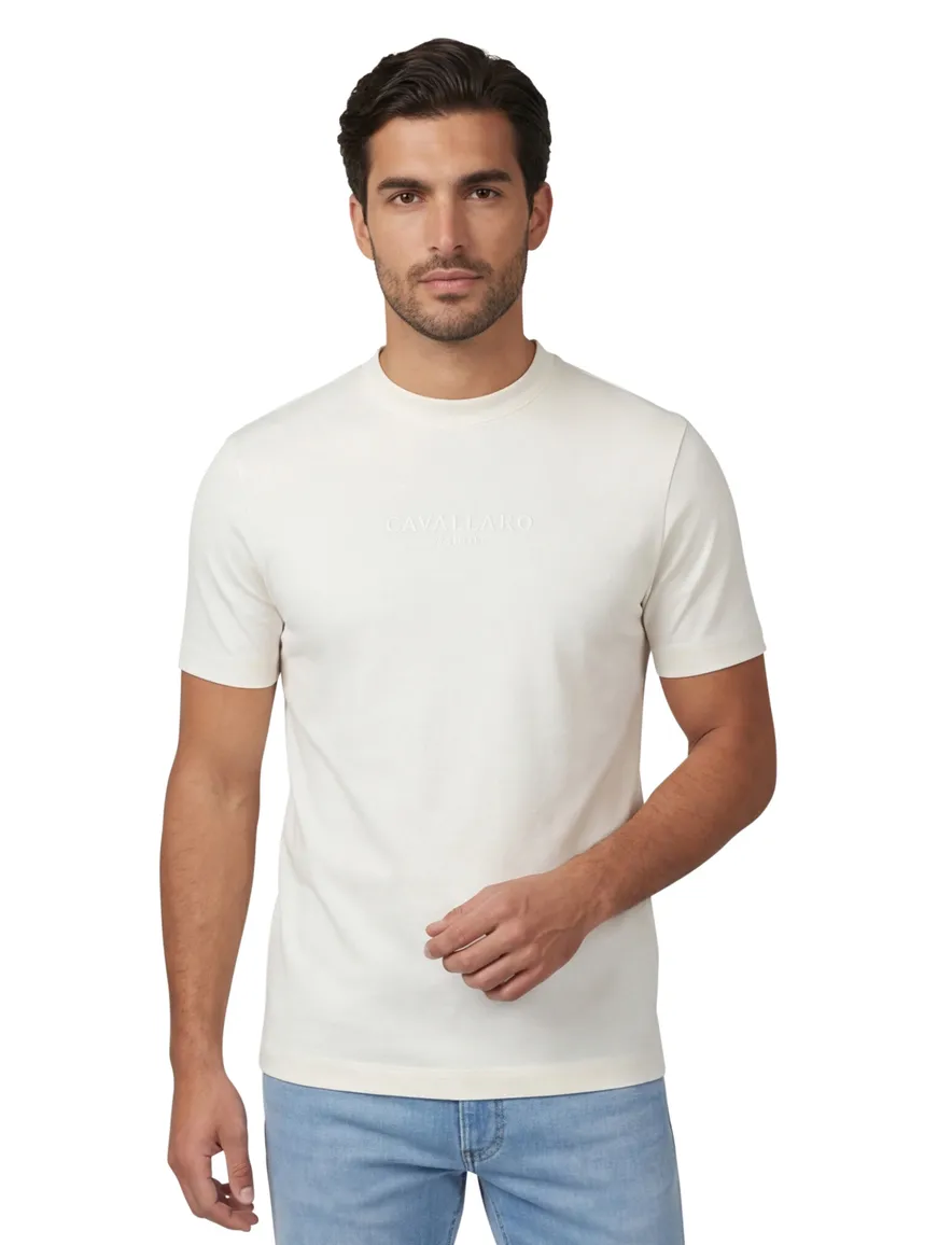 Gentiluomo T-shirt ronde hals ecru