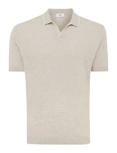 Gentiluomo poloshirt korte mouw Gentiluomo beige gemêleerd