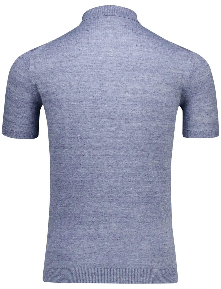 Gentiluomo polo blauw gemêleerd korte mouw