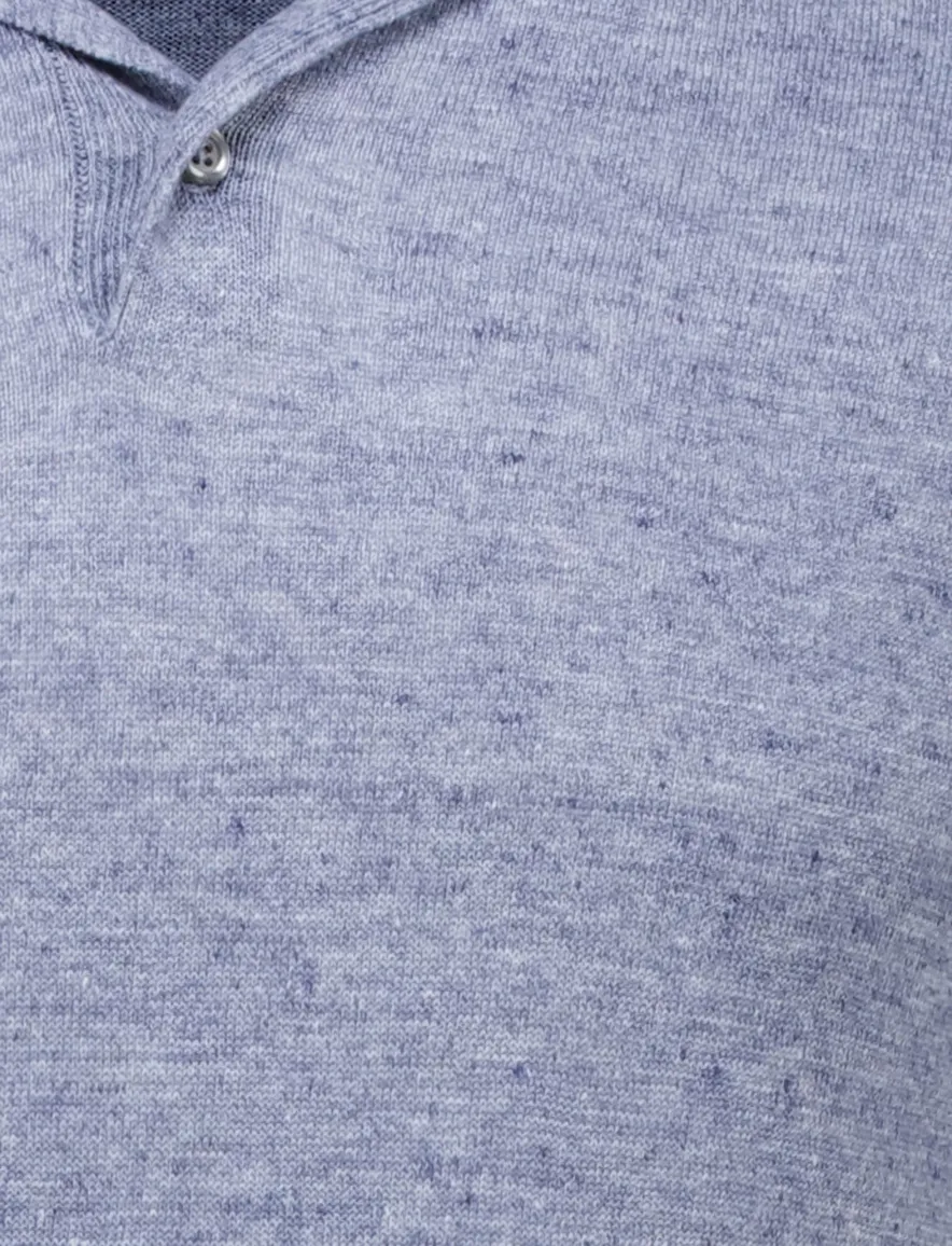 Gentiluomo polo blauw gemêleerd korte mouw