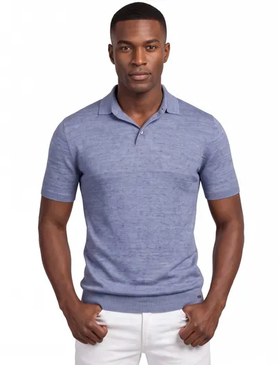 Gentiluomo Gentiluomo polo blauw gemêleerd nylon