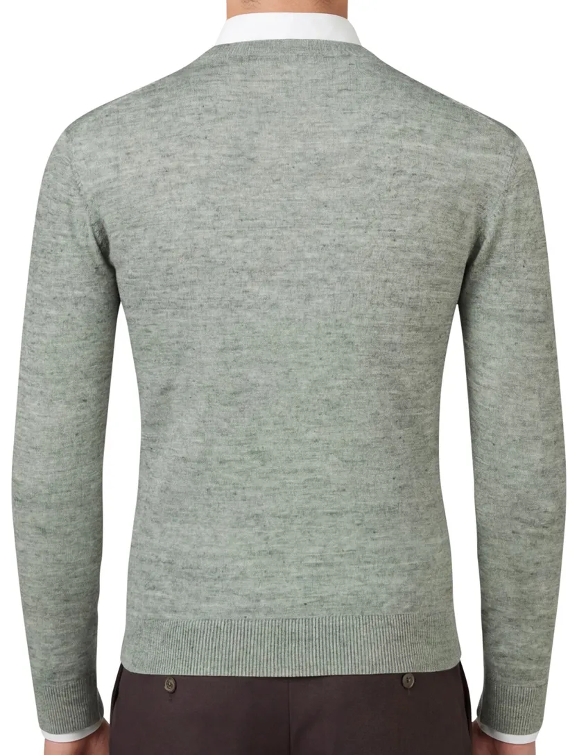 Gentiluomo trui groen gemêleerd regular fit