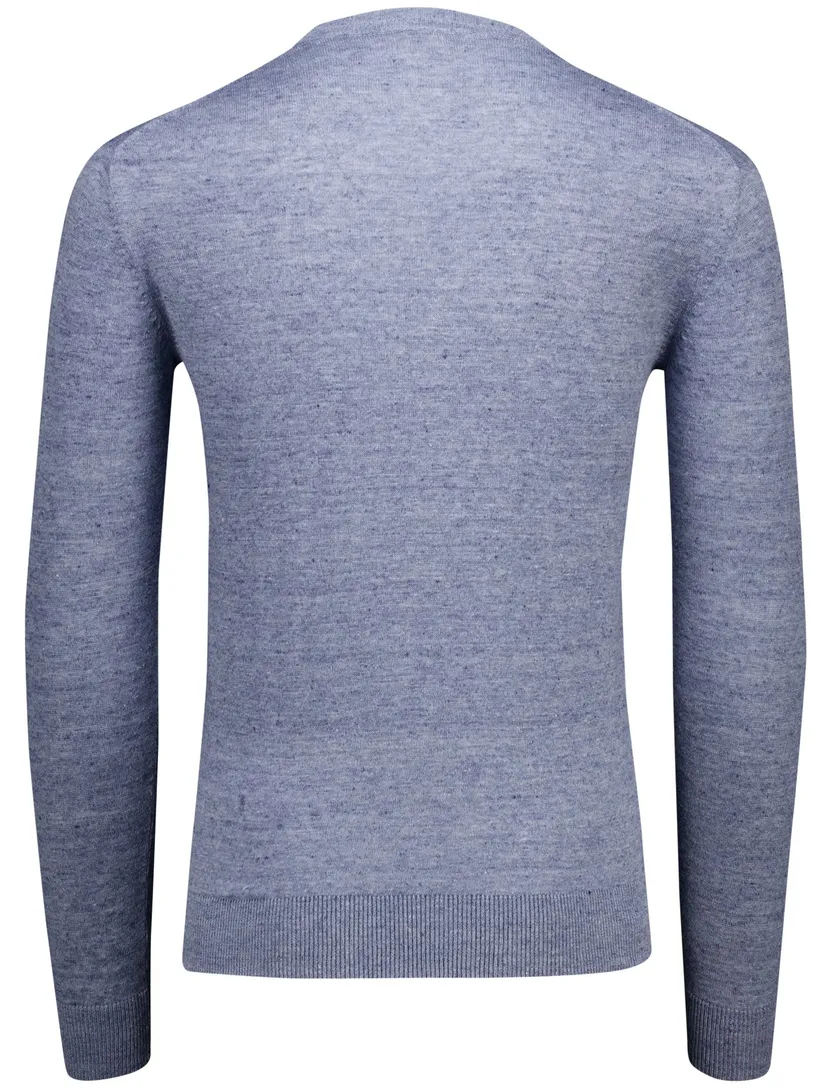 Gentiluomo trui blauw regular fit gemêleerd ronde hals
