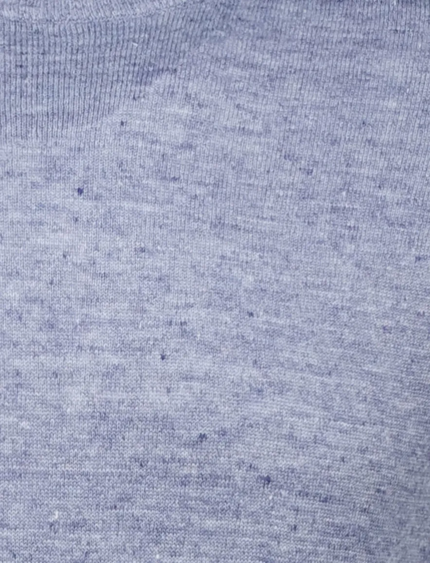 Gentiluomo trui blauw regular fit gemêleerd met boord