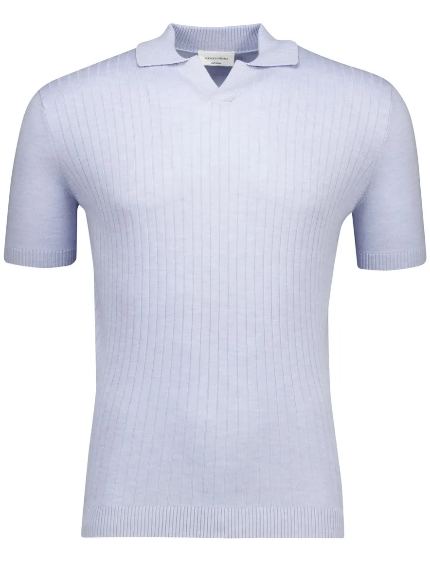 Gentiluomo polo lichtblauw v-hals