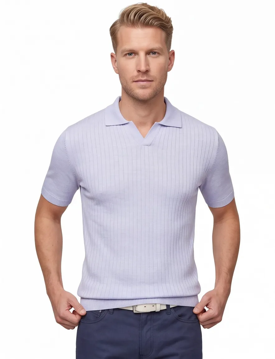 Gentiluomo polo lichtblauw v-hals