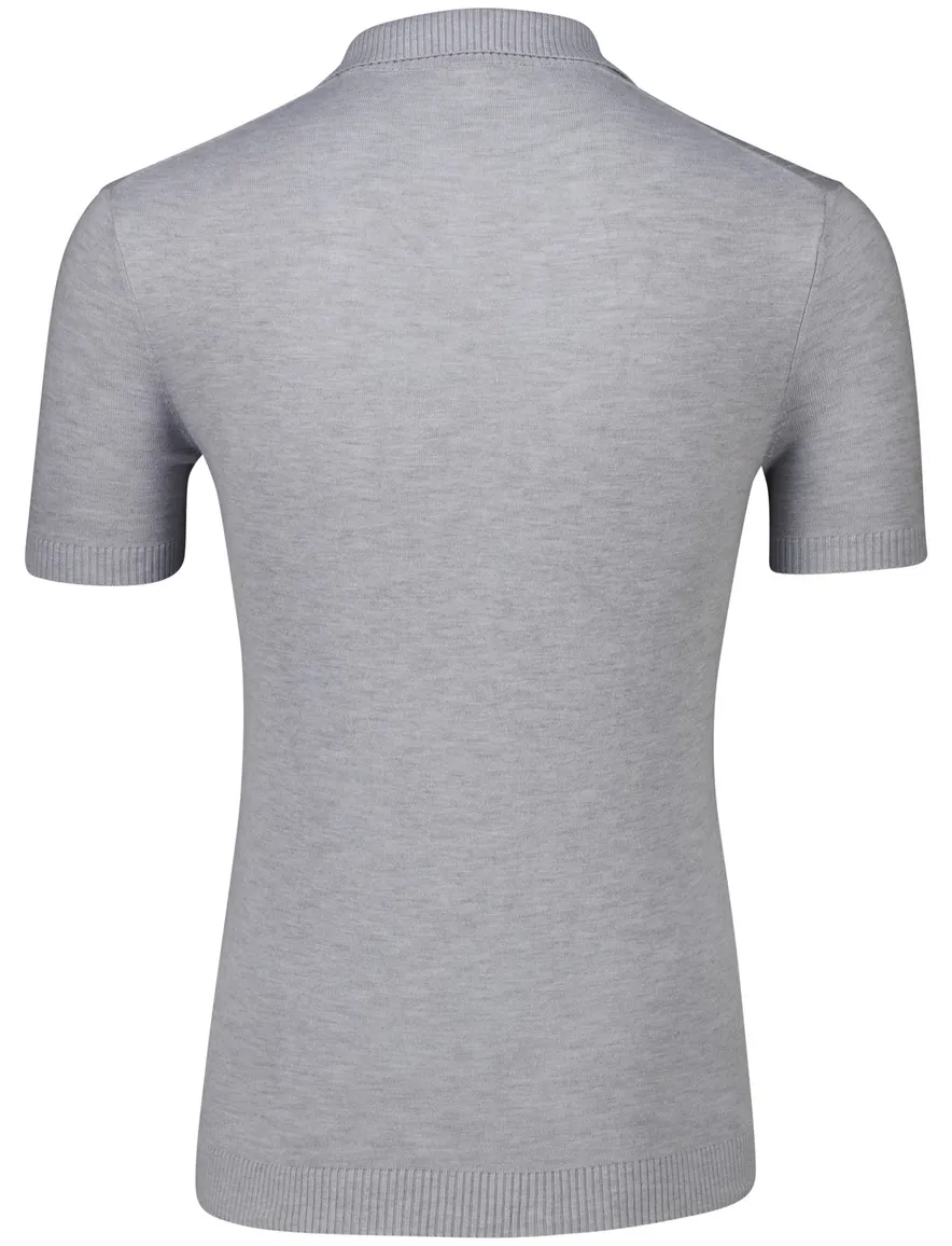 Gentiluomo poloshirt grijs effen normale fit structuur