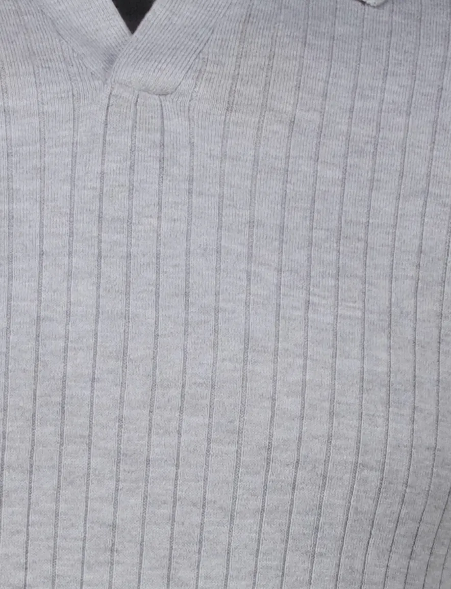Gentiluomo poloshirt grijs effen normale fit structuur