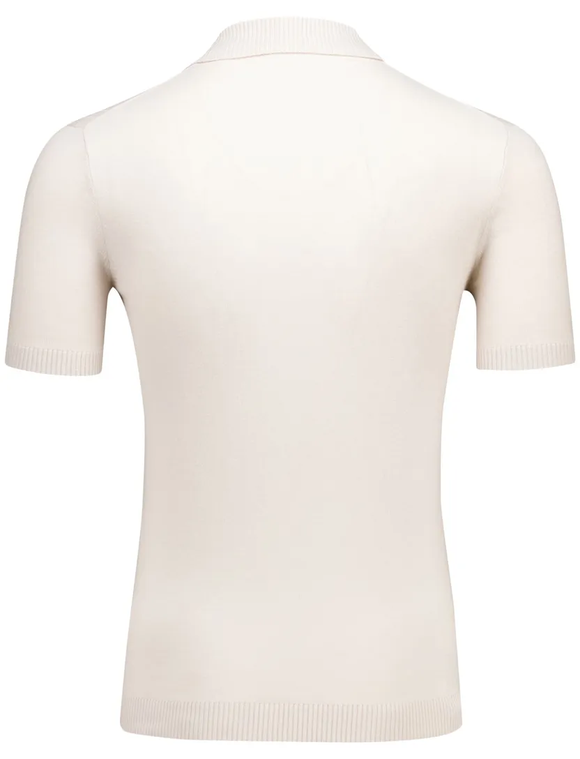 Gentiluomo polo beige v-hals katoen met boord