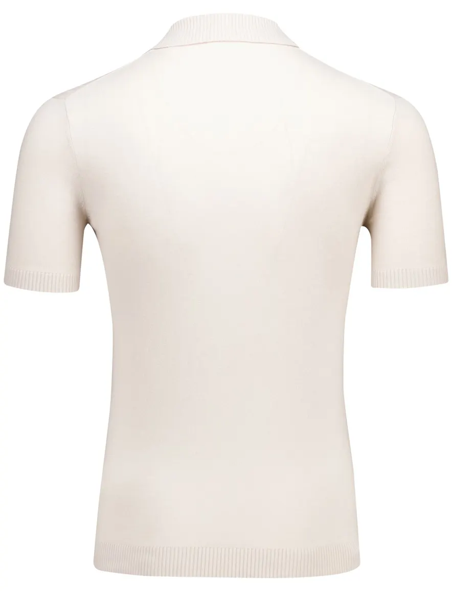 Gentiluomo polo beige v-hals met boord