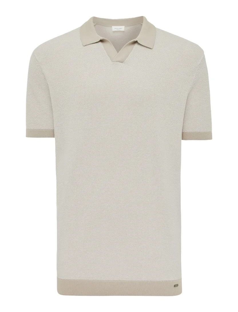 Gentiluomo polo beige effen normale fit katoen