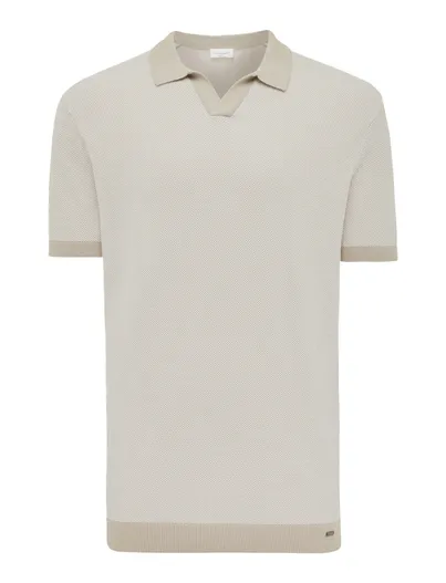 Gentiluomo Gentiluomo polo beige effen normale fit