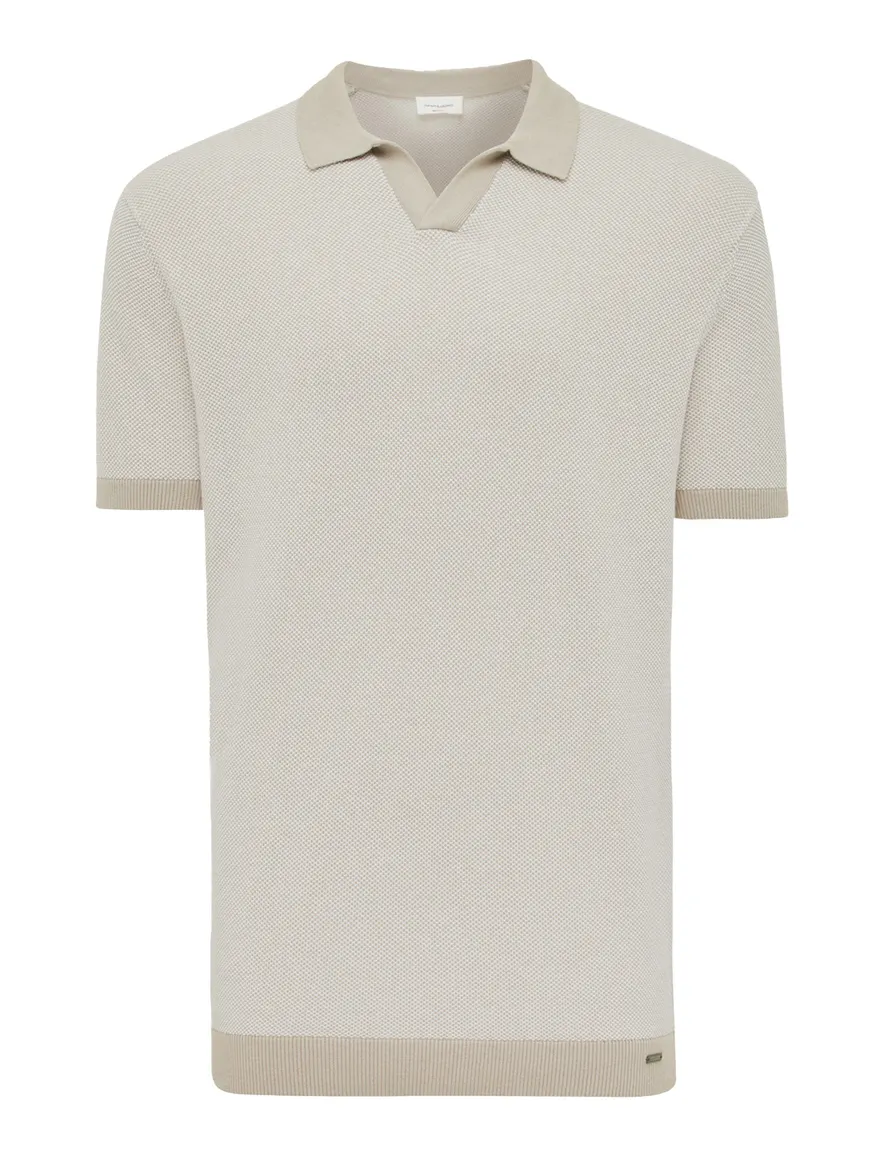 Gentiluomo polo beige effen normale fit